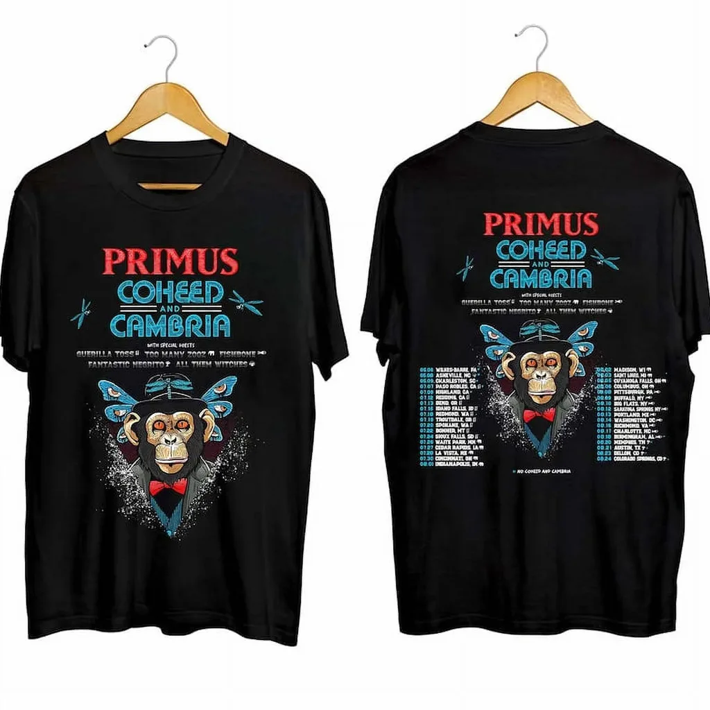 Primus 2024 Summer Tour 2 sides black shirt Unisex All sizes S to 5Xl JJ2335