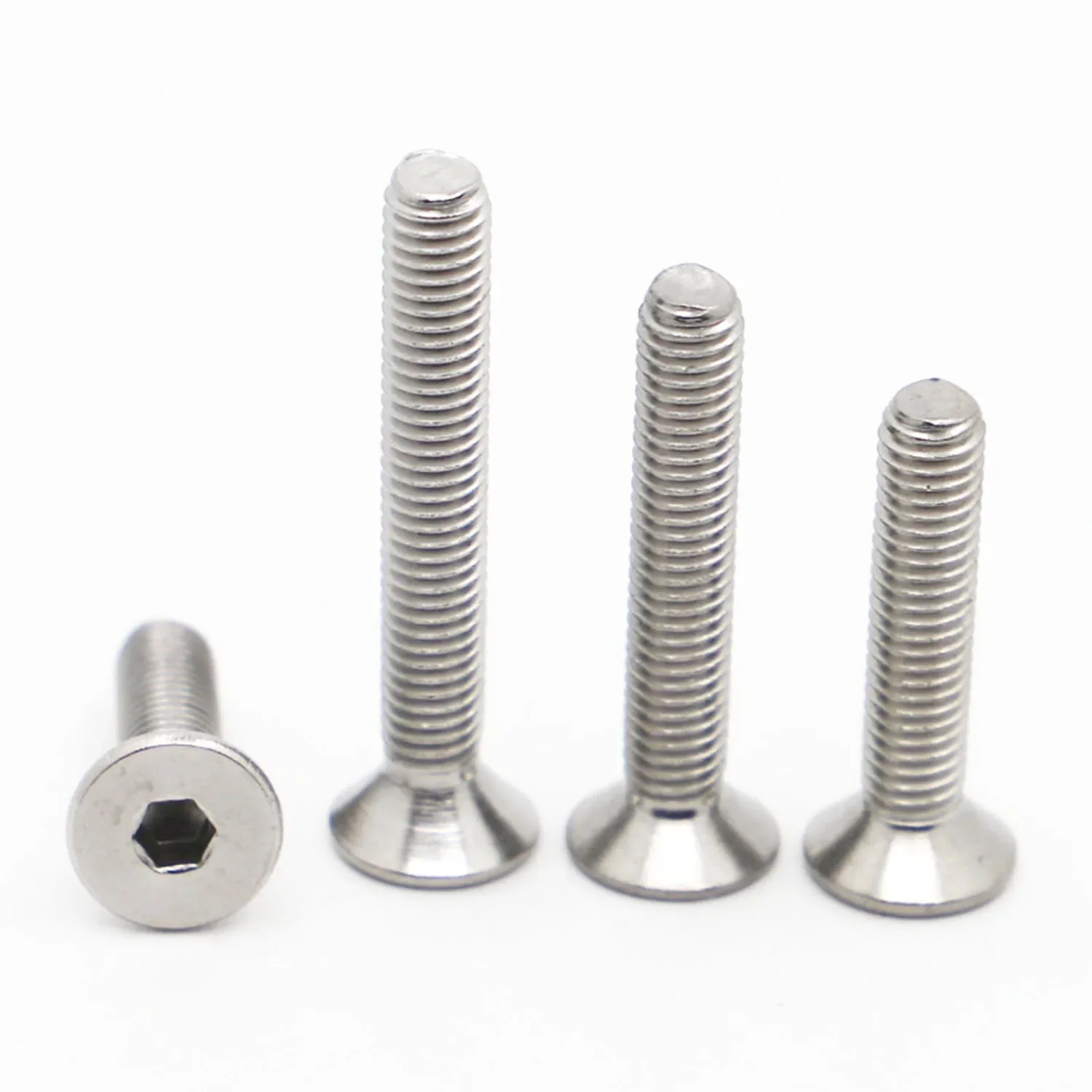 5-50pcs DIN7991 M2 M2.5 M3 M4 M5 M6 M8 304 Stainless Steel Hexagon Hex Socket Countersunk Screw Flat Head Screw Allen Bolts