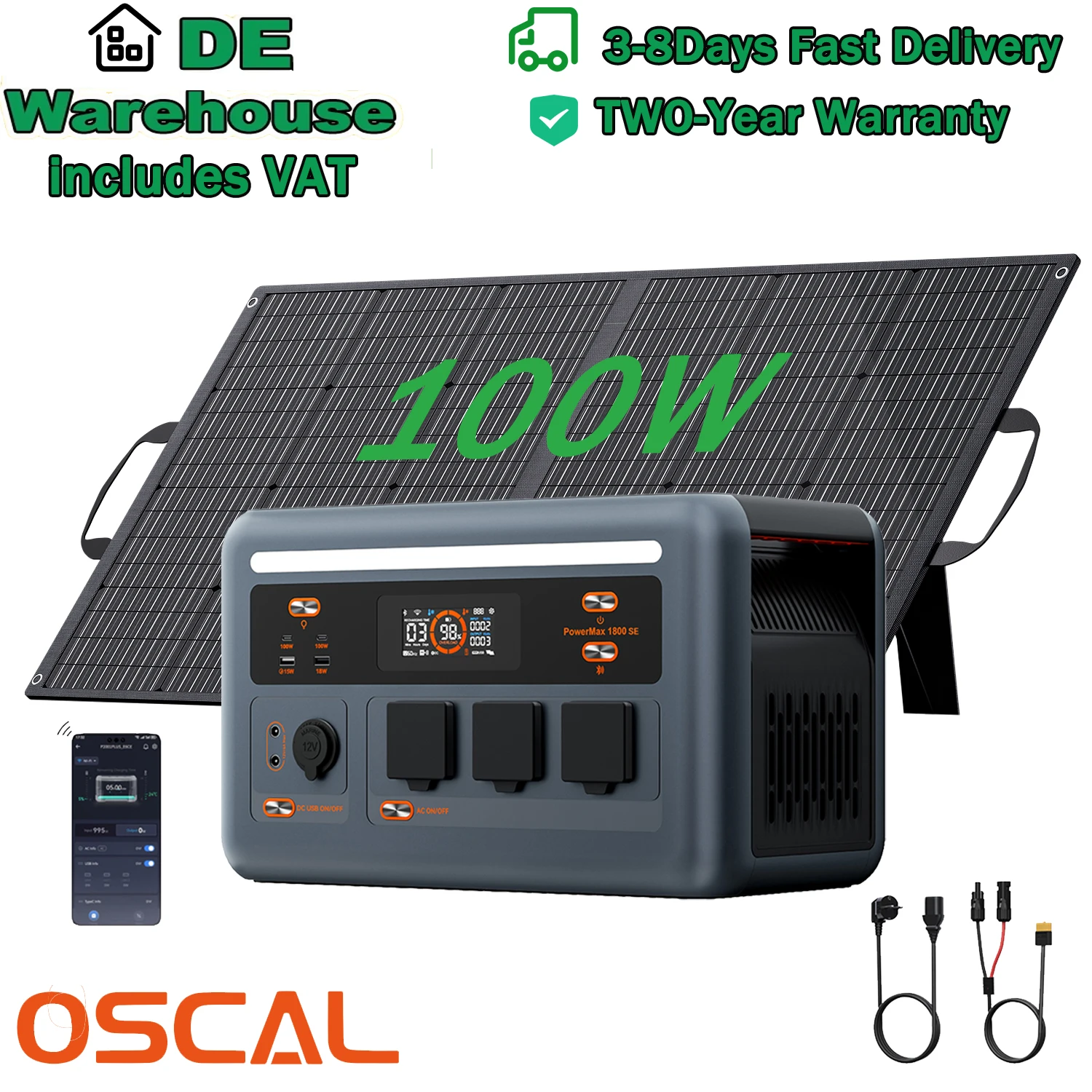 Oscal Blackview Tragbare Powerstation PowerMax1800SE 1024Wh LiFePO₄ 1800W …