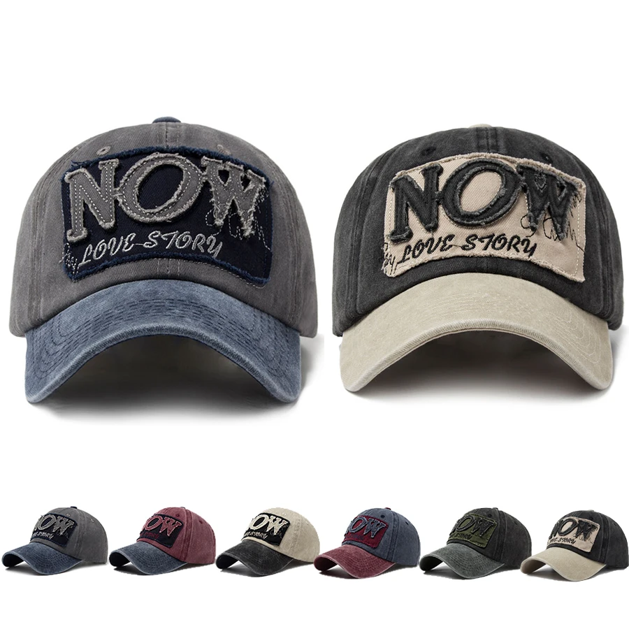 Vintage Washed Distressed Baseball Cap Men WomenFrayed Patch Embroidery Dad Hat Casual Streetwear Adjustable Sun Hat Unisex