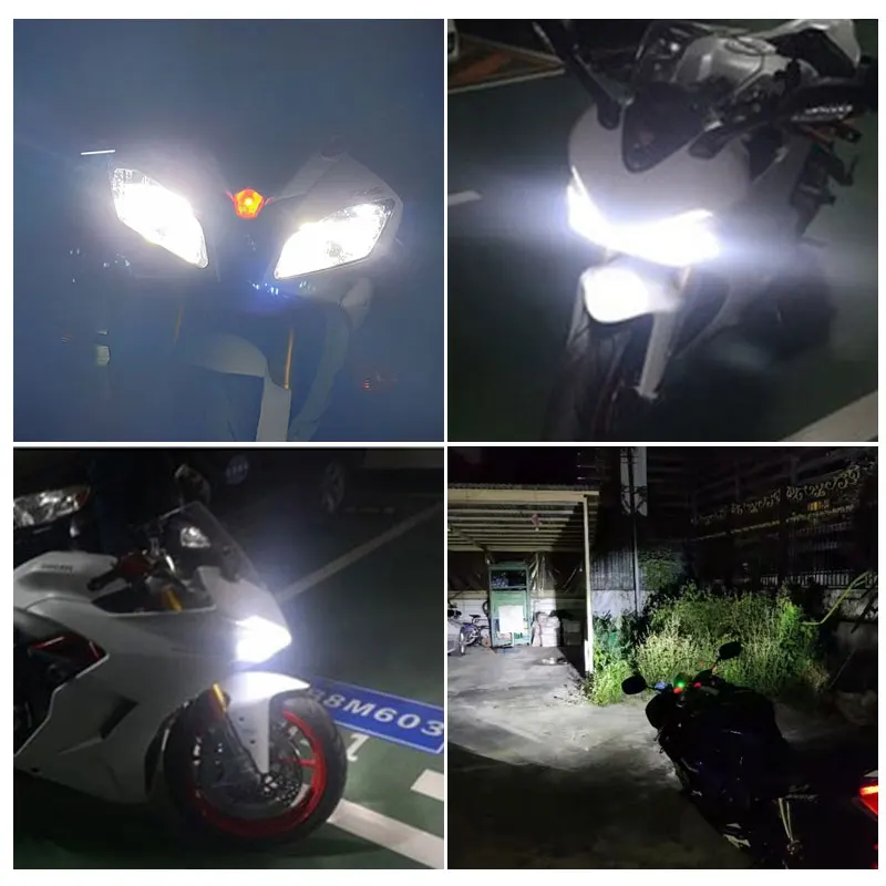 Motorcycle 9600LM LED Headlight High Low Beam Park Light Bulbs Kit 4PCS White 6000K  For 2008 2009 Suzuki GSXR 600 750