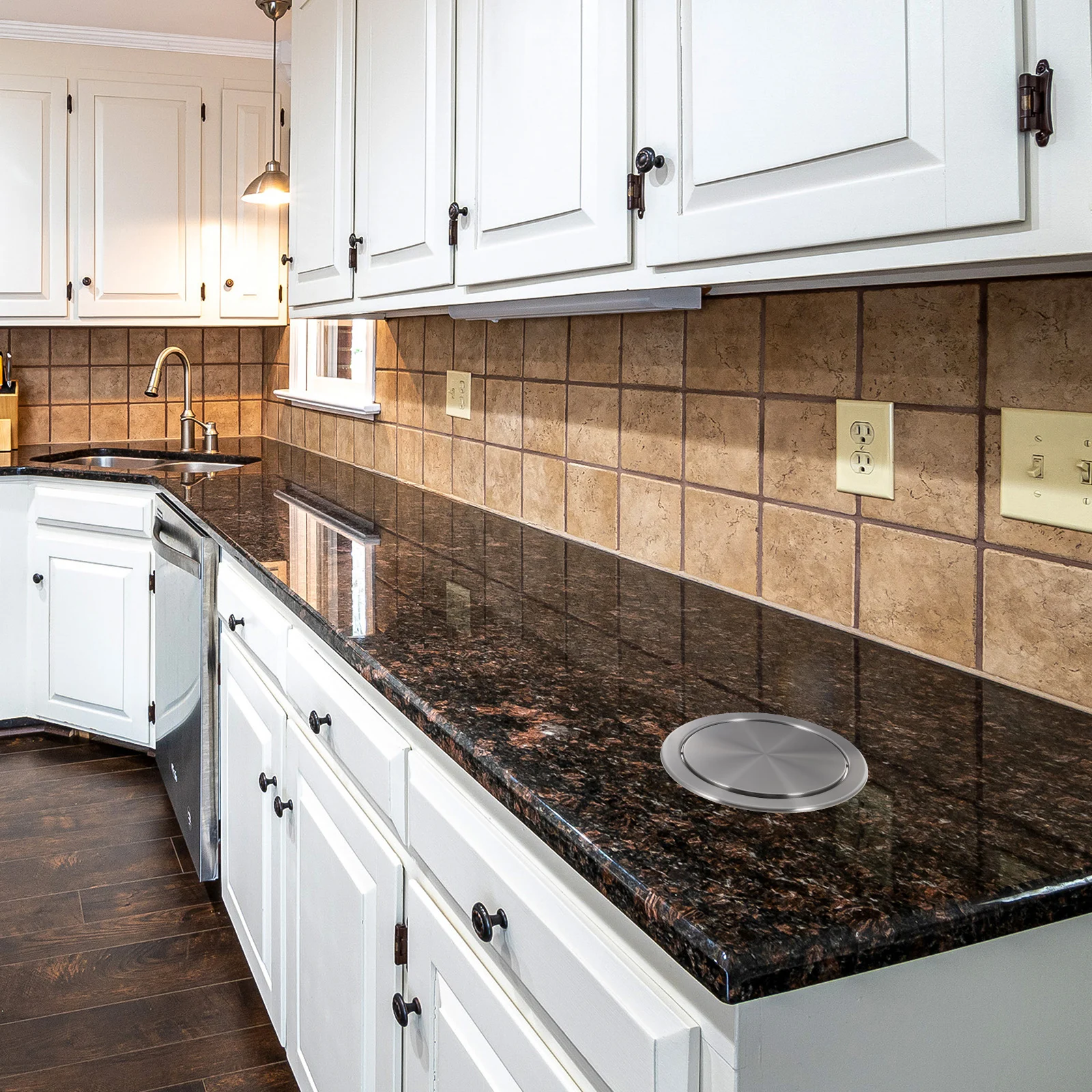 

Утопленная крышка мусорного бака из нержавеющей стали для кухни, ванной комнаты, скрытая столешница, крышка для мусора, автоматический клапан, бесшумная втулка для мусора