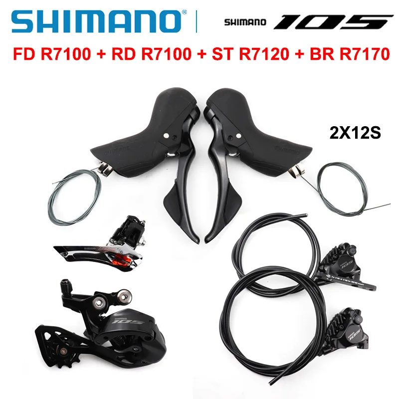 

Shimano 105 R7120 R7170 2x12s Комплект гидравлических дисковых тормозов R7120 Shifter R7170 Тормоз R7100 Комплект передних и задних переключателей для шоссейного велосипеда