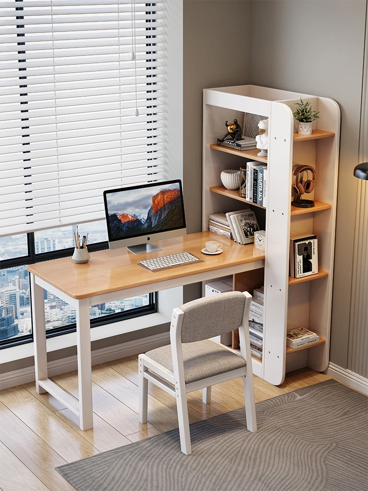 

Solid wood desk, bookcase, computer desk, bedroom bookshelf combination, student double writing desk