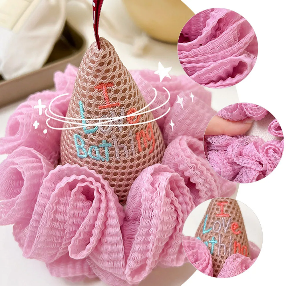 

2pcs Bath Ball Exfoliating Loofah Sponge For Women Kids Baby Shower Body Scrubber Reusable Bath Accessories Wash Face Back