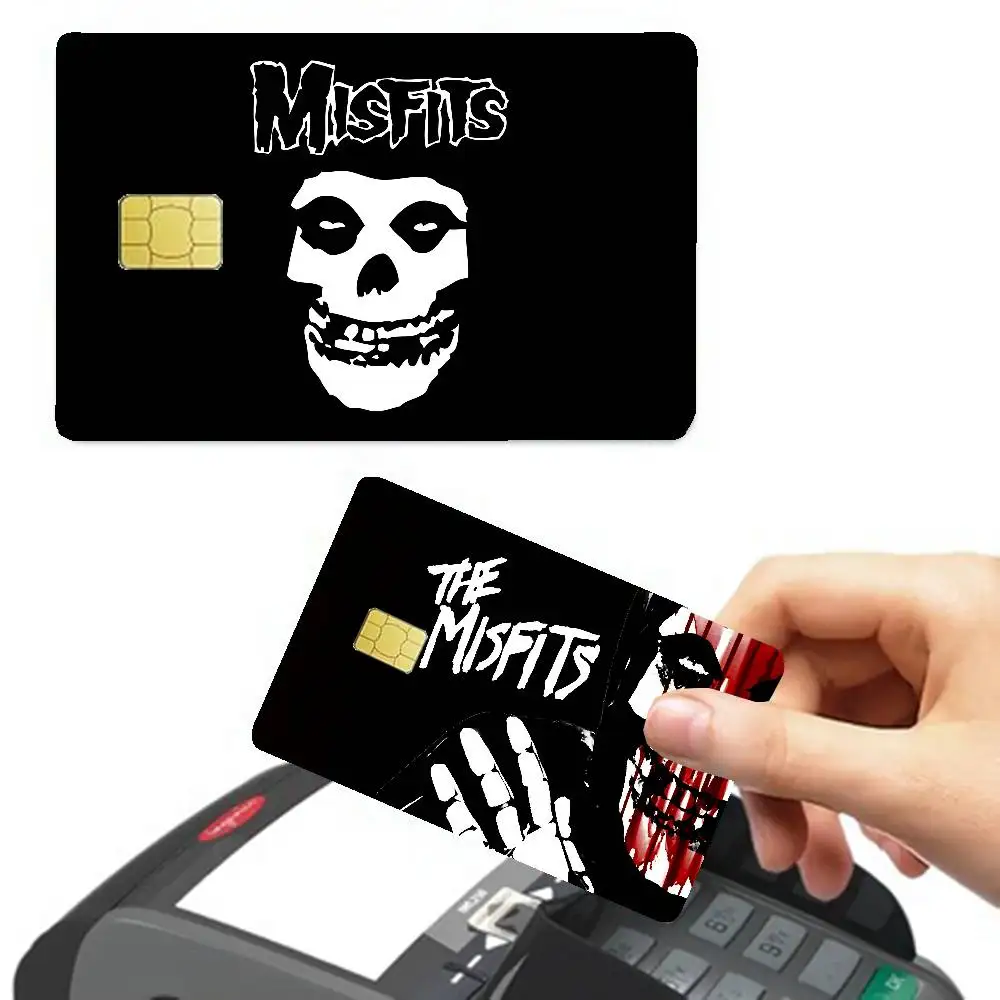 Classic Punk Band The M-Misfits 2024 Anime Cartoon Skin Stickers Film Tape Case for Big Credit Debit Card Front Side