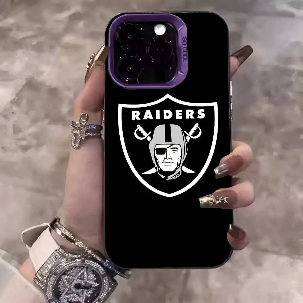 الكرة L-لاس V-Vegas R-Raiders جراب هاتف IMD جراب هاتف آيفون 16 15 14 13 12 11 برو ماكس زائد اللون غطاء فضي