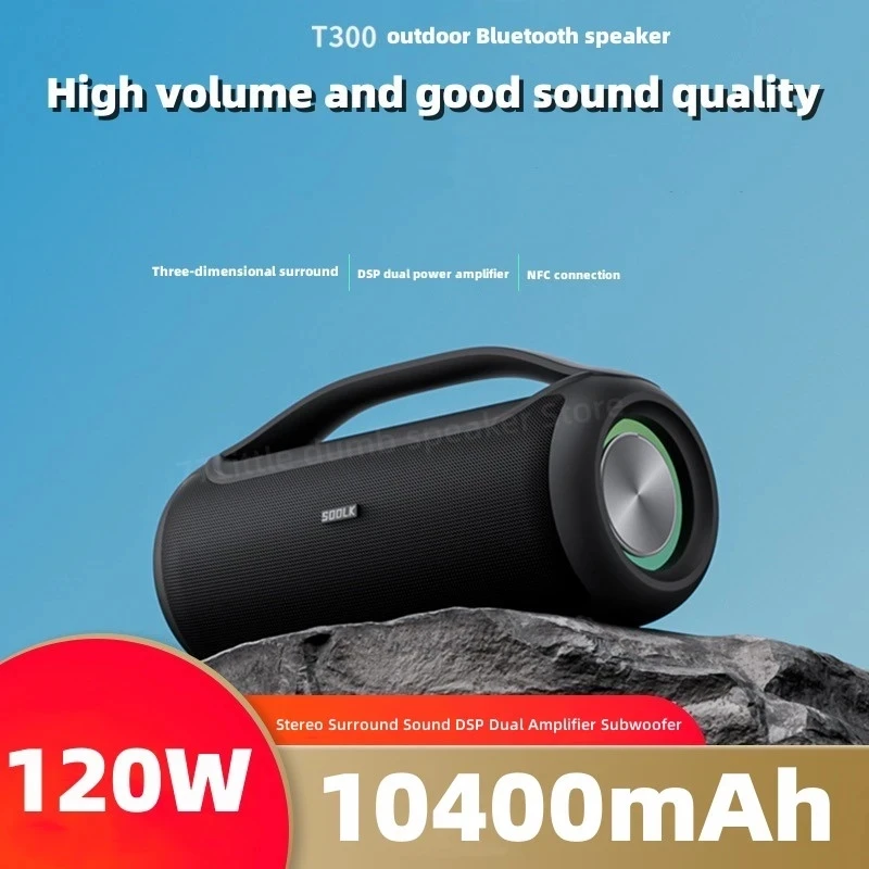 120W High-Power Bluetooth Speaker Portable NFC Mobile Power Supply Outdoor Waterproof Wireless TWS Subwoofer 360 Stereo Surround