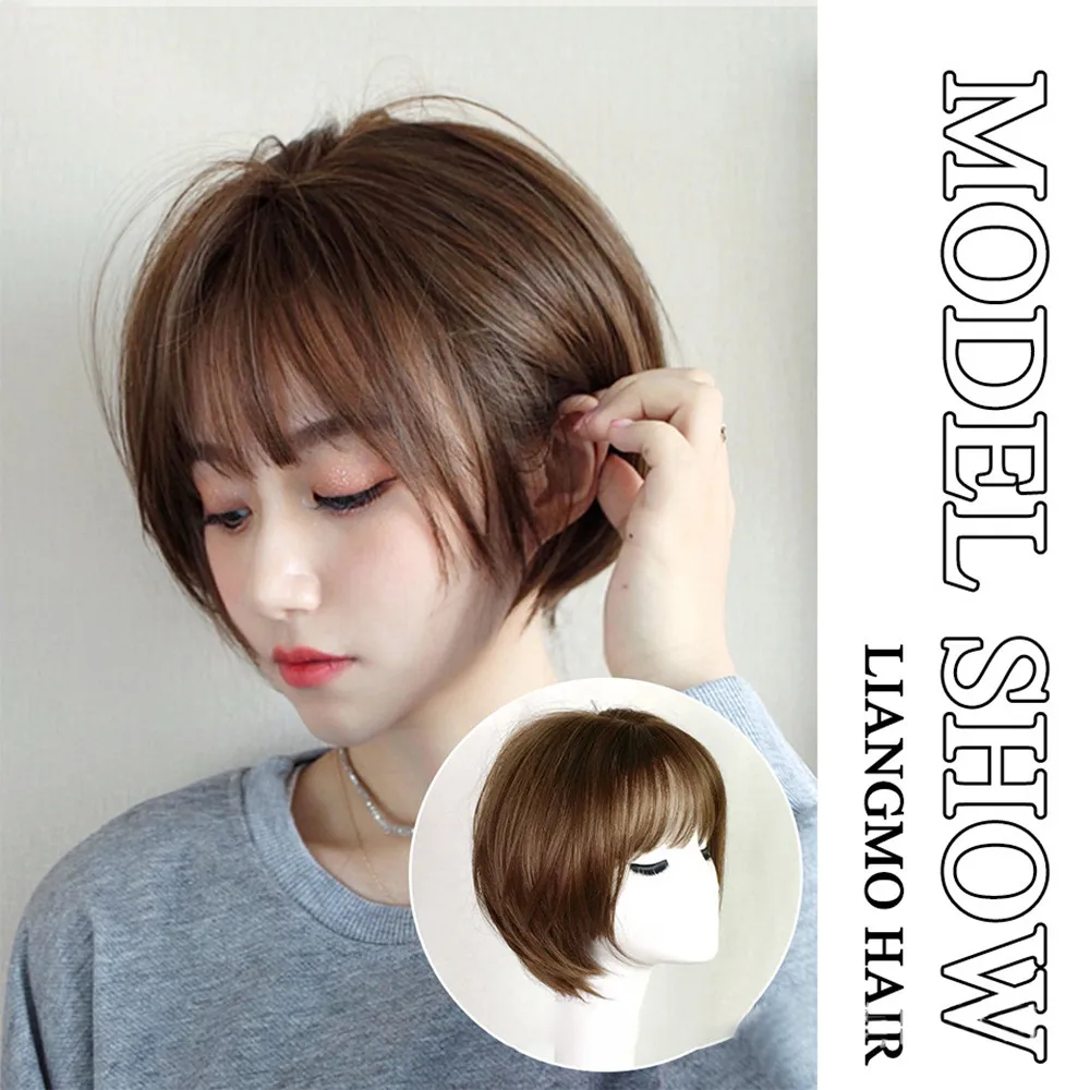 

Bob Cut Simulation Synthetic Wig Headwear Head Cover Style Hanging Ear Dye Collarbone Hair