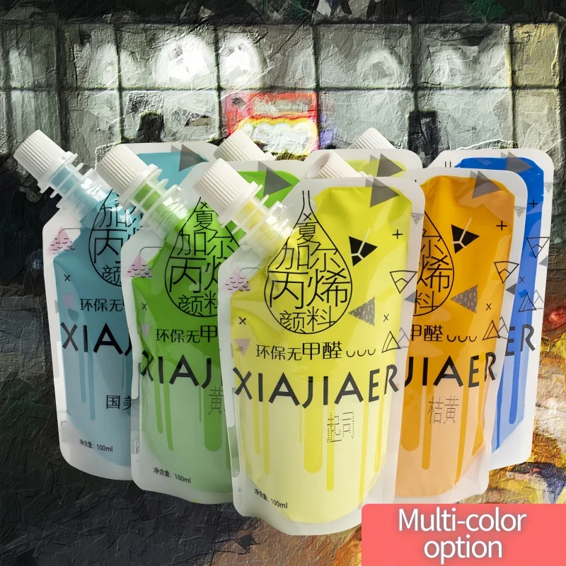 27 Farben /100ml/1Stück Xiajiaer Kunstmalerei Handgemalte Wandmalerei Acrylfarbe Tasche DIY Malerei Farbe