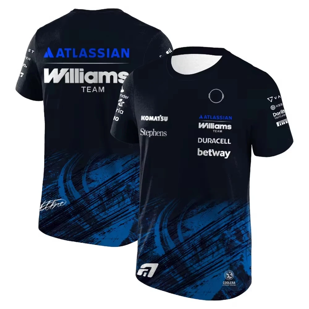 2026 Summer Carlos Sainz 55 Williams Racing T-shirt Alex Albon 23 Outdoor Sports Quick Dry Tops Men's Casual Plus Size T-shirt