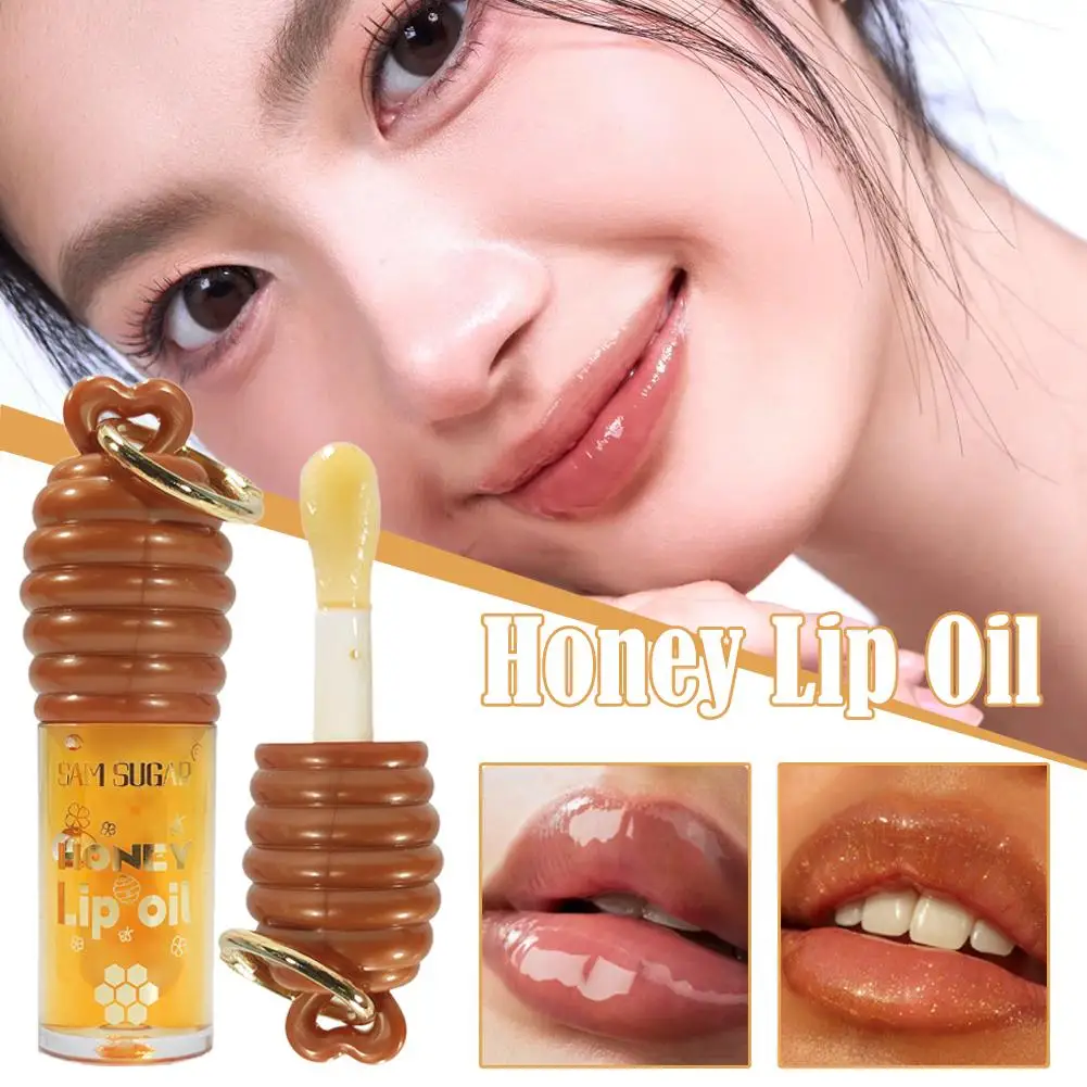 허니 립 오일, 오래 지속되는 투명한 보습 및 영양 공급 립케어, 끈적임 없는 글로스 립밤