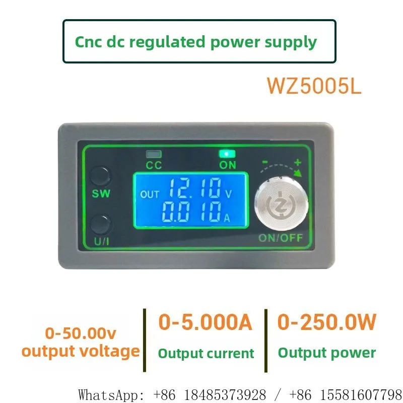 WZ5005L 50V 5A DC Step‑Down Power Module Constant Voltage Constant Current Regulator with Voltage Ammeter for CNC Control