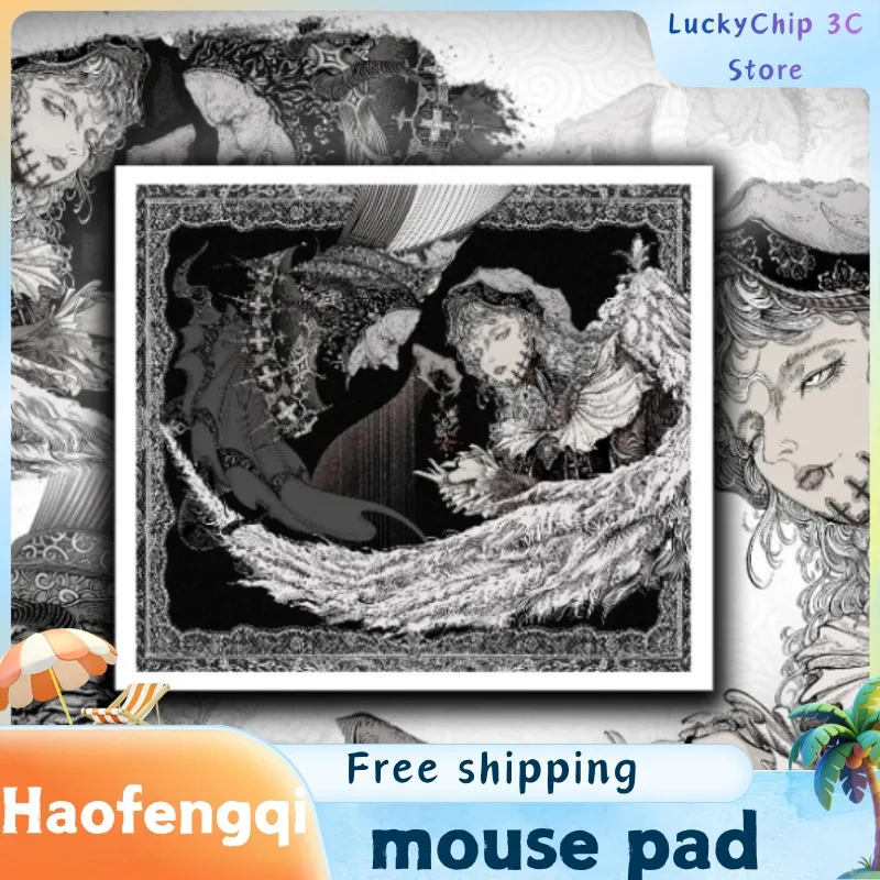 Haofengqi E-sports Feather Gaming Mousepad FPS Smoothness Medium Control Mouse Pad Skidproof for APEX PUGB CSGO Valorant