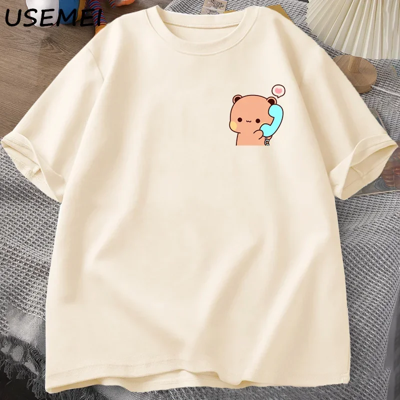 Dudu Is Making A Call To His Bubu T Shirt Women Men Couple Funny T Shirts Cute Panda Bear T-shirts Summer O Neck Mens Clothing