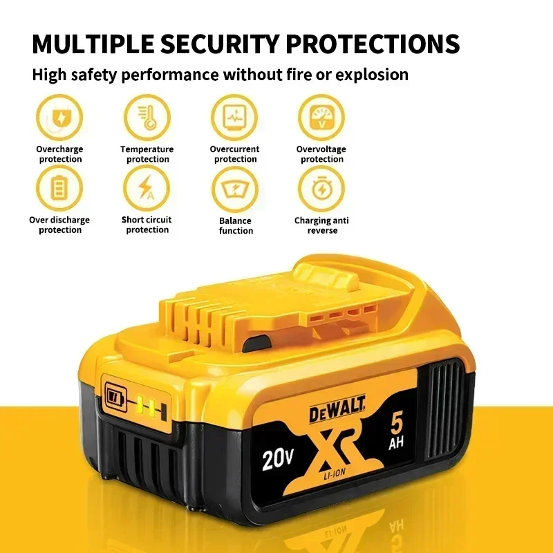 بطارية أداة طاقة ديوالت الأصلية 20 فولت 6Ah DCB206 DCB205 DCB200 متوافقة مع DCS570D1 DCS570B DCF885D1 DCF885N DCF883