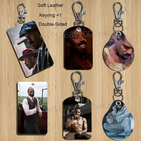 movie Sinners Michael B. Jordan Card Holder With Keychain Executive Protection For Bank Credit Subway Bus Case