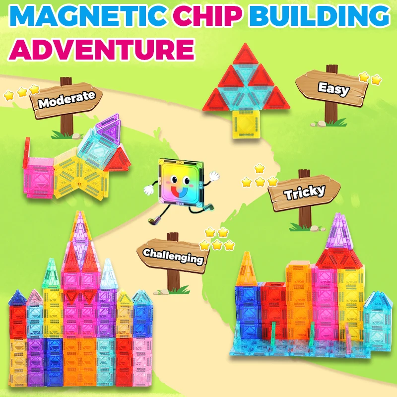 مجموعات بناء مكعبات البناء المغناطيسية لمدة 3 سنوات فما فوق الأطفال بنين بنات DIY ألعاب تعليمية مونتيسوري هدية