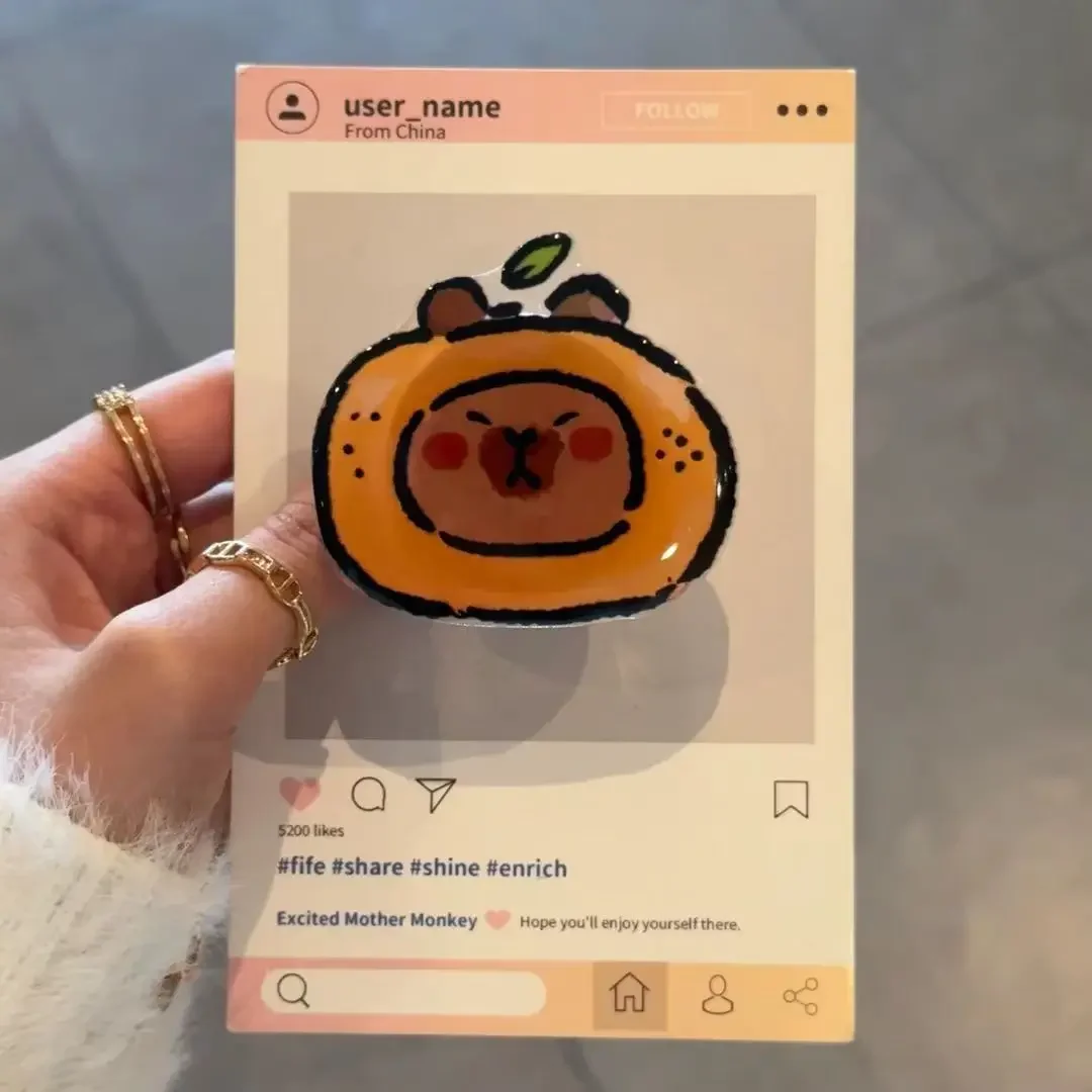 

Cute Dolphin Foldable Finger Ring Griptok Phone Stand for IPhone Samsung Supports Socket Pocket Grip Tok Stand Cartoon Cat Stand