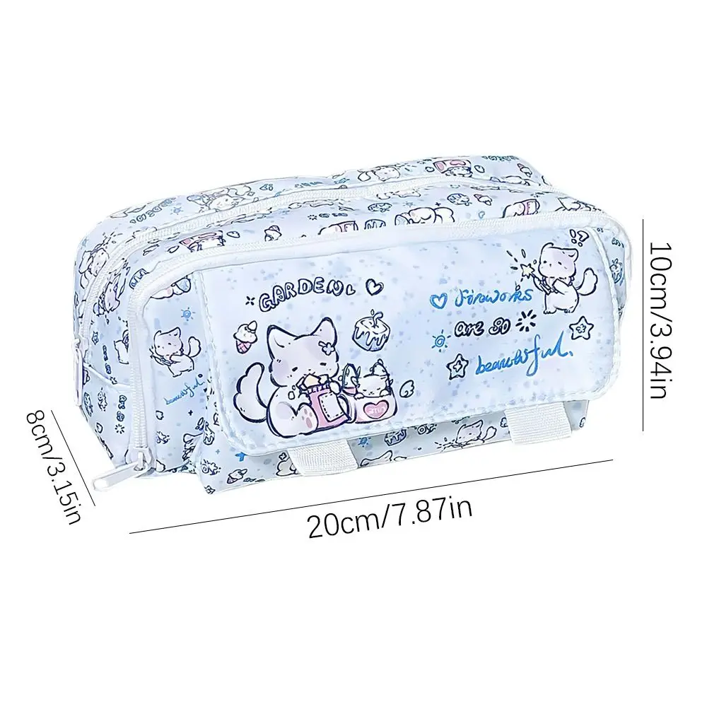 Durable Multi Layered Stationery Storage Bag Multi-function Large-capacity Stationery Organizer Portable Pencil Case