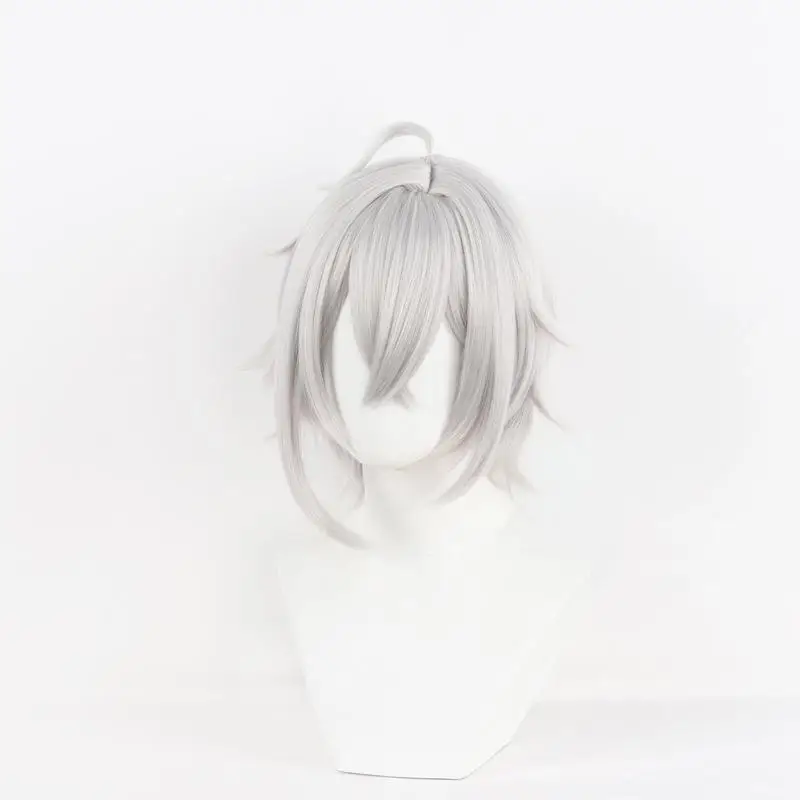 L-email wig Synthetic Hair Game Zenless Zone Zero Seth Lowell Cosplay Wigs 30cm Short White Color Wig Heat Resistant Wig