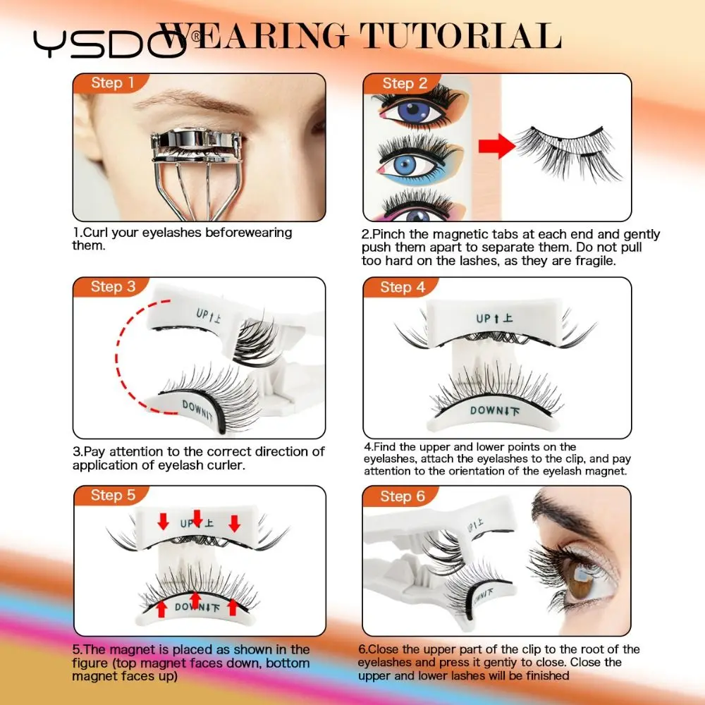 3 Pairs New YSDO Magnetic Lashes Faux 3D Mink Soft Fluffy False Eyelashes No Glue Needed Reusable False Lashes Western Style