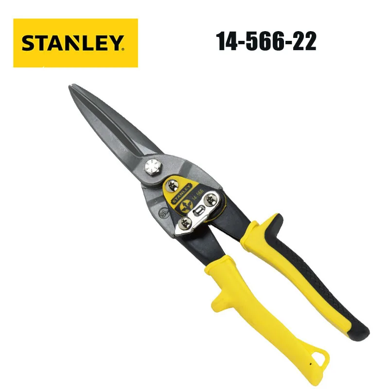 Stanley 14-566-22 Long Straight Head Aviation Scissors 10 inch Industrial Grade Metal Scissor Wire.