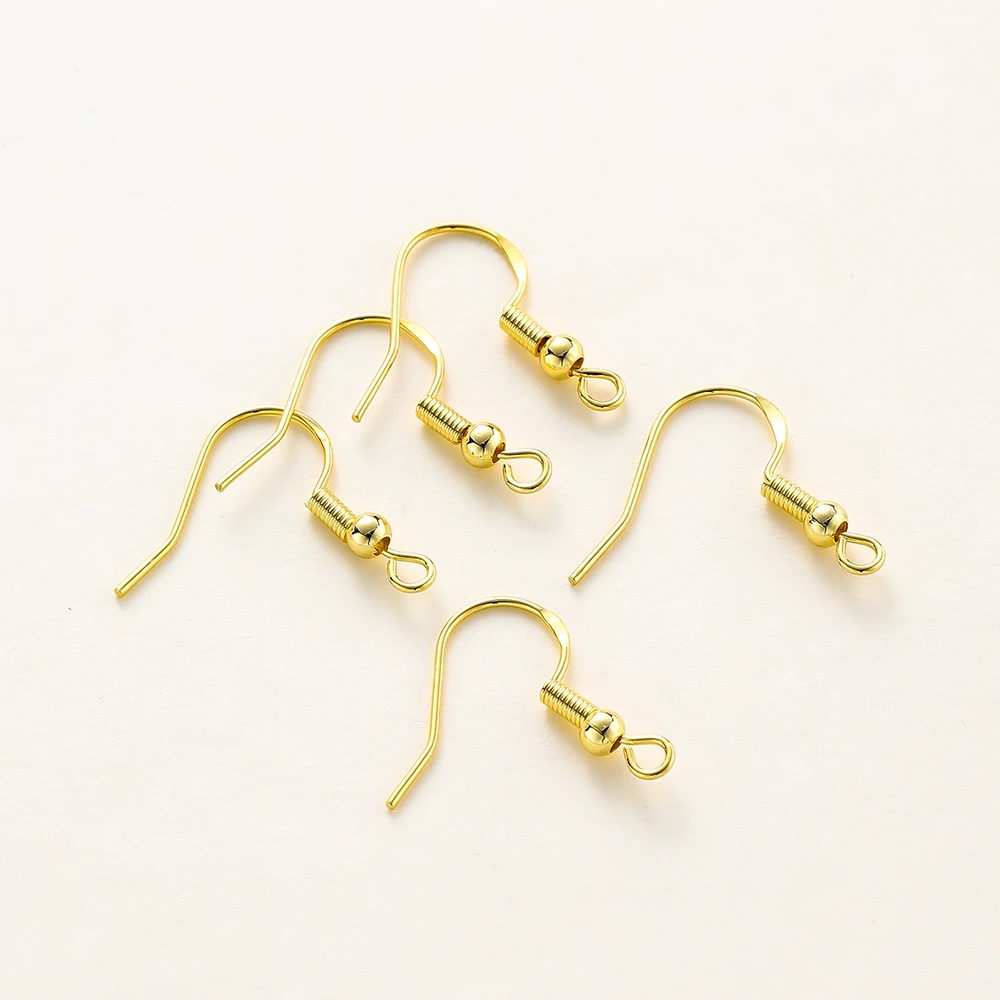 

20Pcs/Pack 20mm 5 Colors 14K/18K Gold Color Plated 925 Earring Hooks for Handmade DIY Earrings Jewelry Making Accessories