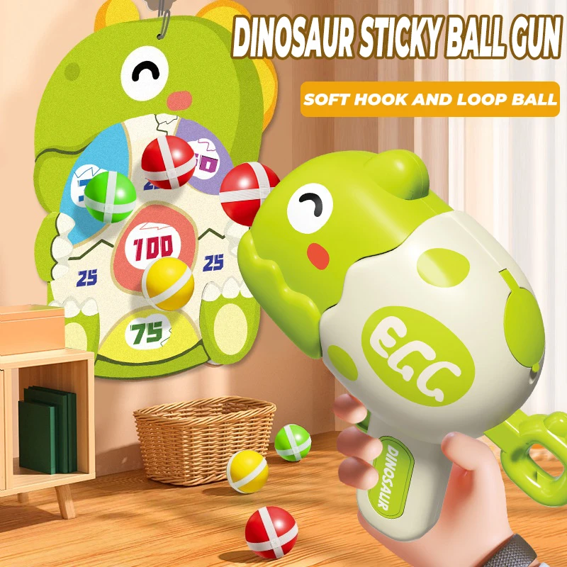 Cartoon Dinosaurier Klebrige Kugel Spielzeug Pistole Indoor Schießen Sport Dart Disc eltern-kind-Interaktion Kinder Pädagogisches Spiel Spielzeug geschenke