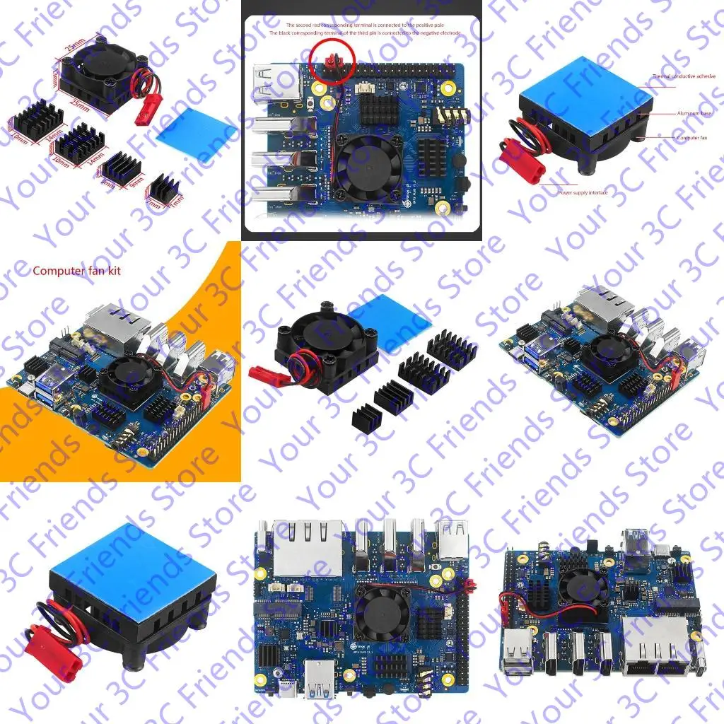 

Quiet Aluminum Base Heatsink with Fan for Orange 5 Development Board Heat Sink Running Smoothly Cooler Radiators