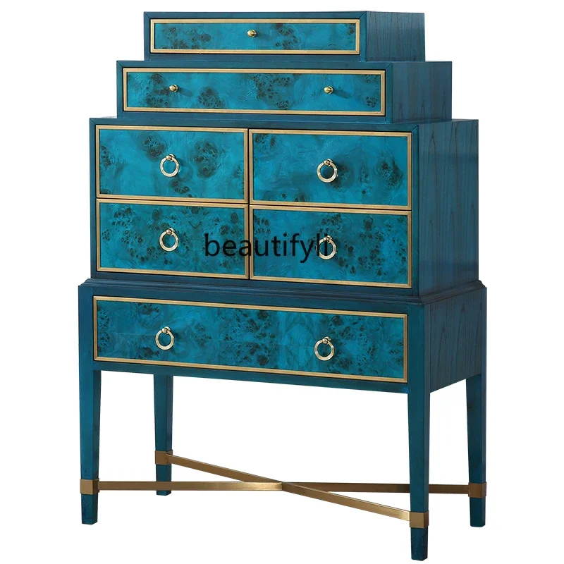 L15 Light Luxury Living Room Trapezoidal Curio Cabinet Italian Foyer Doorway Drawer Storage Chest of Drawers furniture