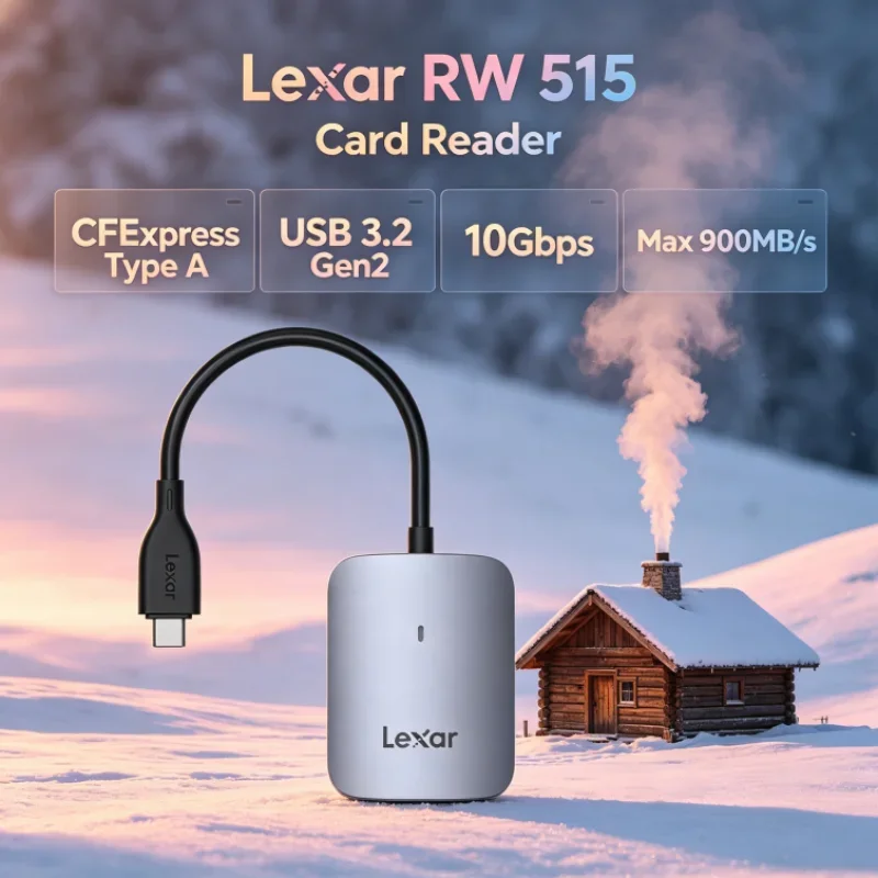 Lexar RW515 Max 900MB/s USB 3.2 Gen 2 USB Type-C CFexpress Type A Card Reader 10Gbps for Camera Data Transfer