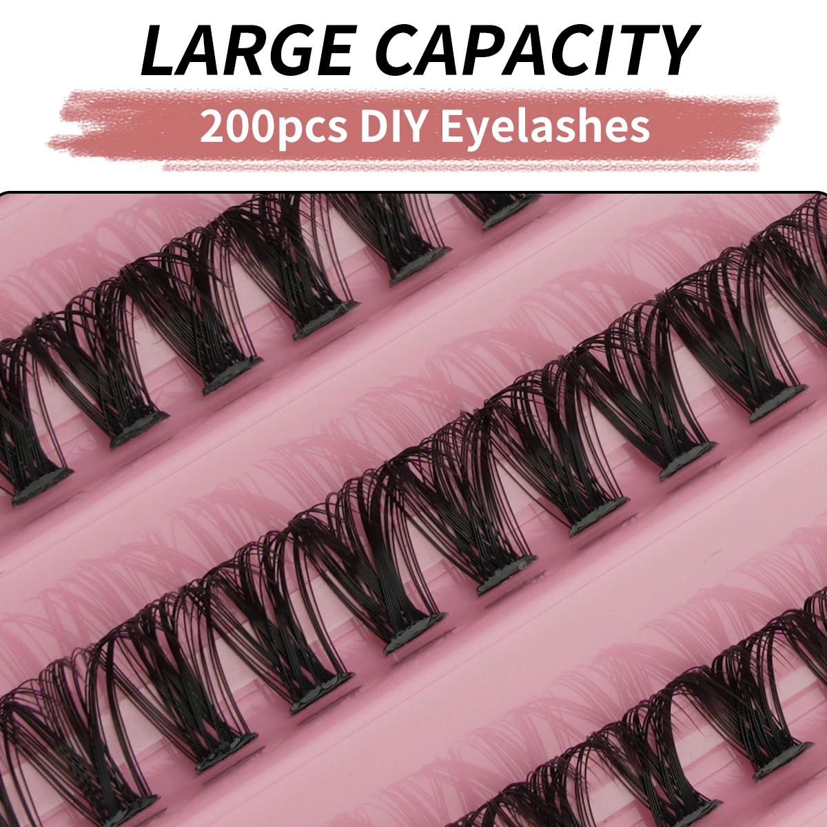 200 Cluster-Wimpernverlängerungen mit Werkzeug, 10 Reihen DIY-Wimpern-Set, vorgefertigtes Volumen 20D/50D, künstliche Wimpern für Make-up, Faux Clis – Detail 9