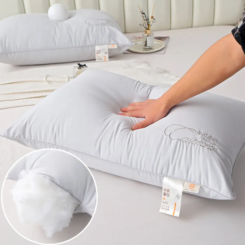 

1pc Solid Color Pillows Skin-friendly Pillow cojin cuello Soft Sleeping Pillow 48x74cm Neck Cushion Home Bed Pillow