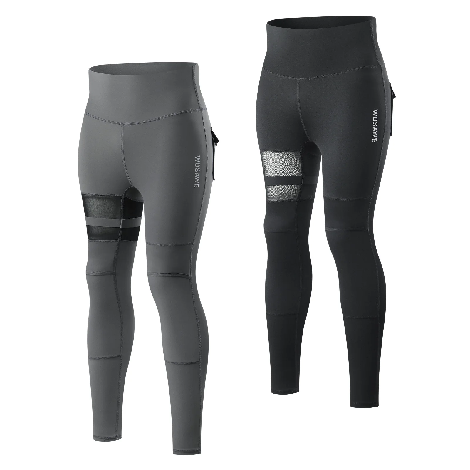 WOSAWE Women Motorcycle Riding Pants Spring Summer Breathable High Waist Slim Leggings with Removable Knee Pads Moto Gear