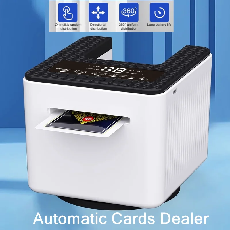 Automatic Card Dealer Card Dealing Electronic Shuffling Rechargeable DIY Electric Card Dealer For Outdoor Camping Birthday Party