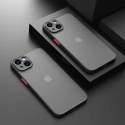 Luxury Shockproof Thin Matte Case For iPhone 16 15 14 Plus 13 12 11 Pro Max Plus Silicone Bumper Clear Hard Cover Capa funda