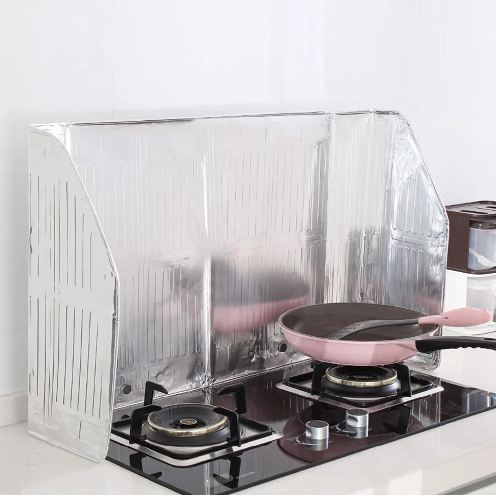 

Folding Grease Splatter Guard Kitchen Aluminum Foil Board Wall Oil Shield Stove Protector Cookware Accessories Cleaning Tools