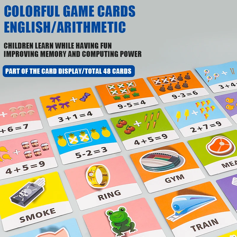 เครื่องเรียนรู้คำศัพท์ภาษาอังกฤษสำหรับเด็ก แบบการ์ด ฝึกทักษะการเรียนรู้ภาษาอังกฤษสำหรับเด็กและผู้ปกครอง เกมบนโต๊ะสำหรับเด็ก ของเล่นเสริมพัฒนาการด้านการเรียนรู้