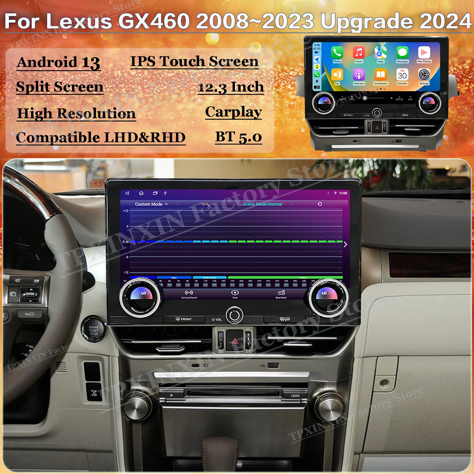 

Android Multimedia For Lexus GX460 2008~2023 Upgrade 2024 GPS Navigation Car Radio Stereo Intelligent Machine With BT Head Unit