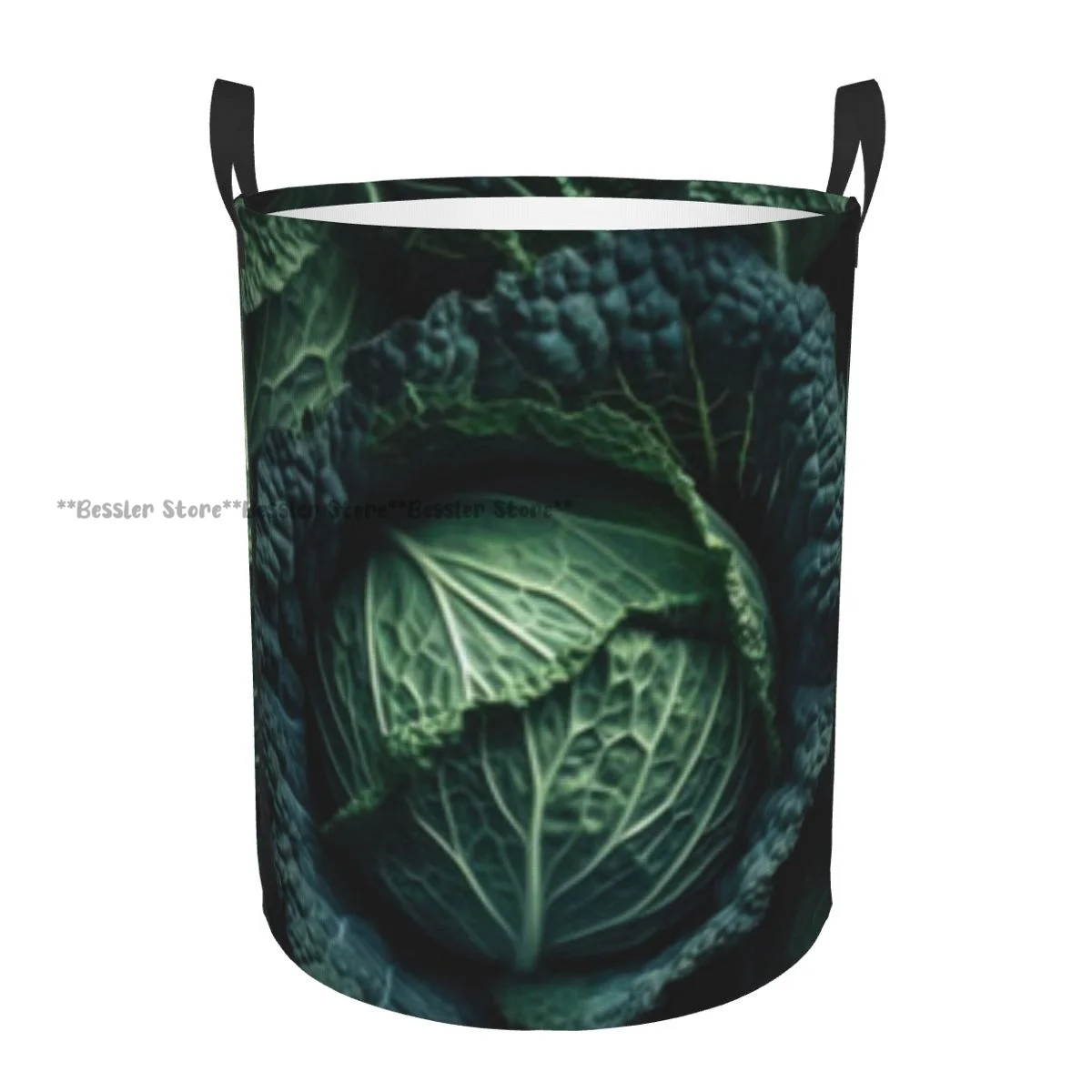 Dirty Laundry Basket Green Cabbages Folding Clothing Storage Bucket Toy Basket Home Waterproof Organizer