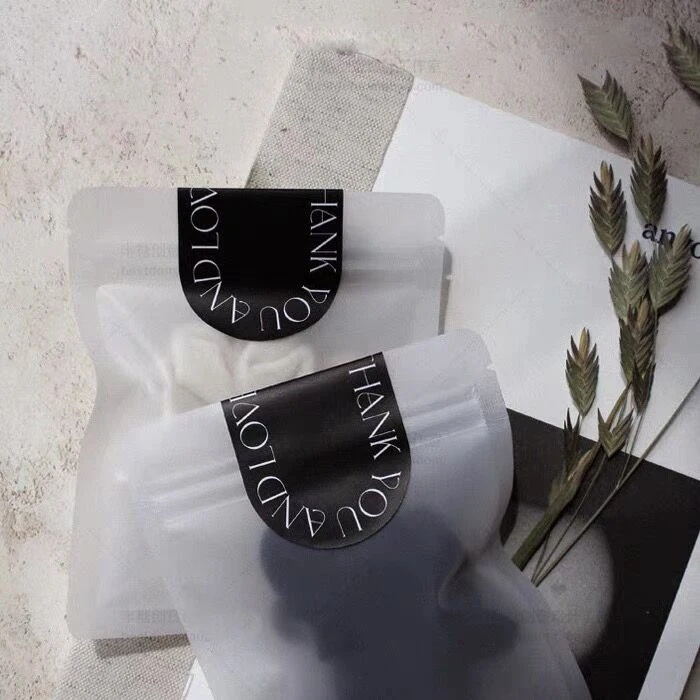 Custom Design Text Logo Packaging Label Personalized Adhesive Thank You Sticker Sheet Print Aesthetic Wedding Gift  Bag Box Pack