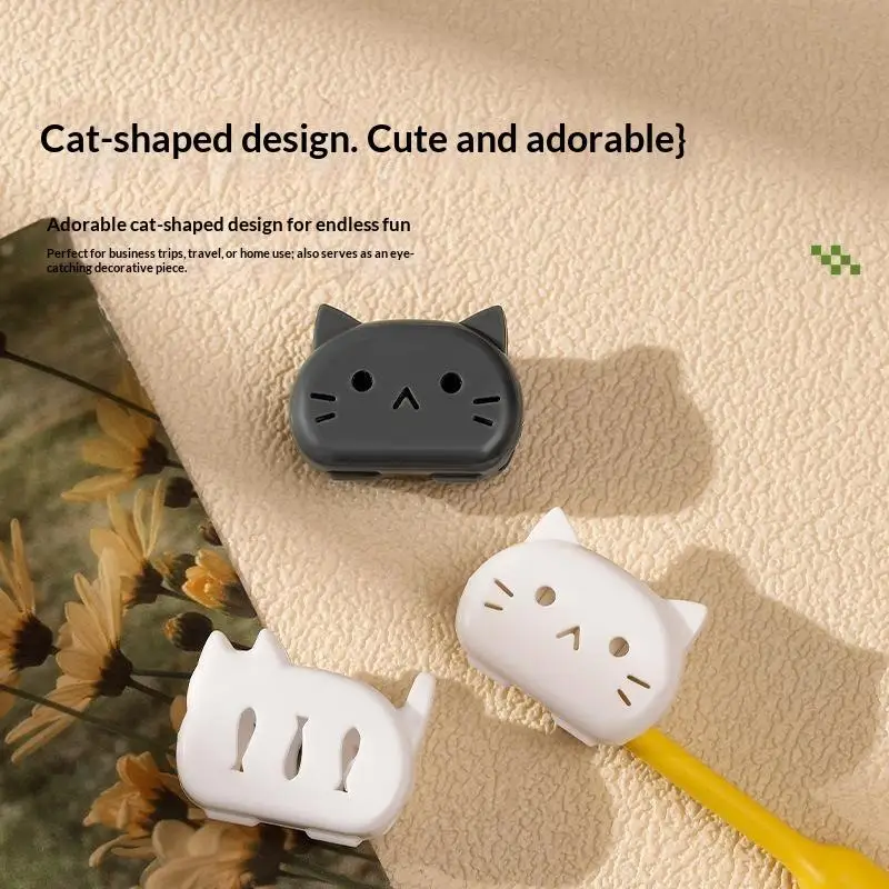 Kawaii Kitty Toothbrush Protective Cap 4Pcs Portable Travel Ventilated Tooth Brush Head Cover Dustproof Toothbrush Holder Cover