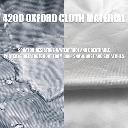 Imagen 2 del producto KOETSU 420D Silver Marine Grade Anti decoloración, antiarañazos, protector solar, cubierta protectora impermeable para barco inflable