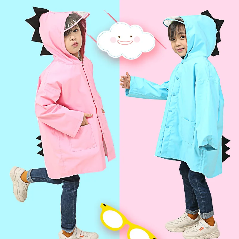 

Little Dinosaur Children's Women And Boys' Kindergarten Babies 0-1-3 Grades Children 2-9 Years Old Thick Raincoat