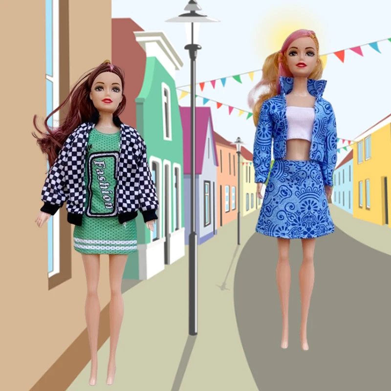 Vêtements en beurre faits à la main pour enfants, tenues trempées décontractées, manteau, accessoires vestisens, poupées, jouets, mode, 11,5 po, 30cm, 4 ensembles par paquet