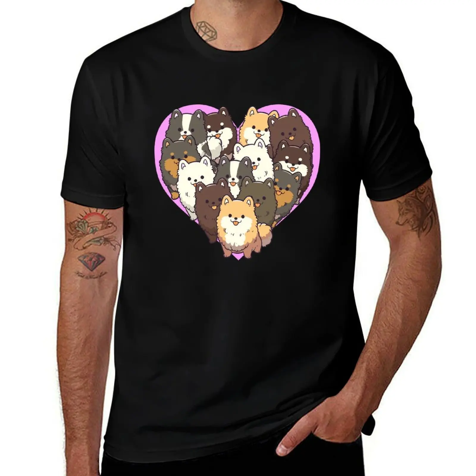 

Pomeranian Dog Heart T-Shirt Soft Cotton Print T-Shirt