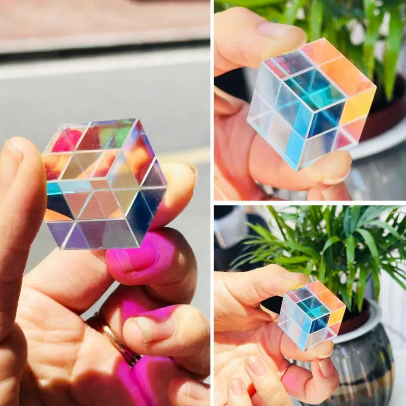 K9 Crystal Glass Prism Cube, szkło optyczne Rgb Prism Sun Capture Dekoracyjne rekwizyty fotograficzne