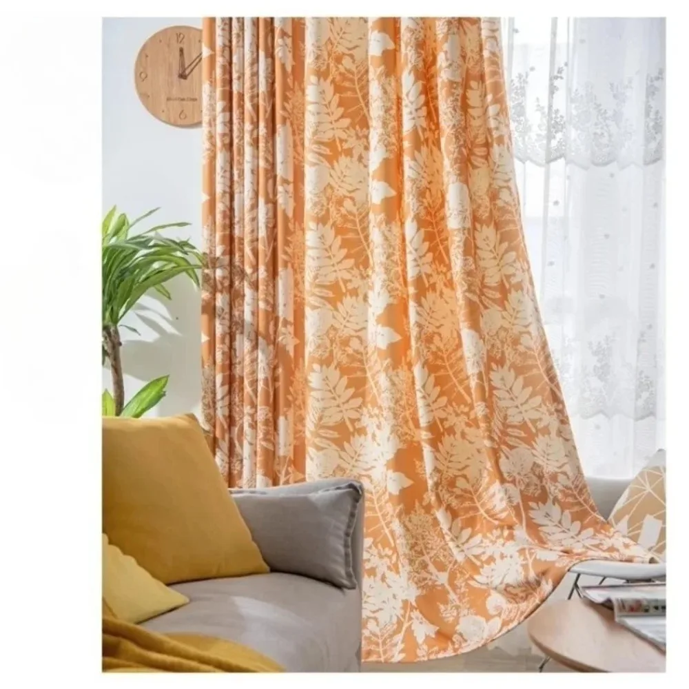 

Semi Blackout Light Cream Custom Made Modern Pastoral Floral American Curtains for Bedroom Living Room Small Fresh Drapes