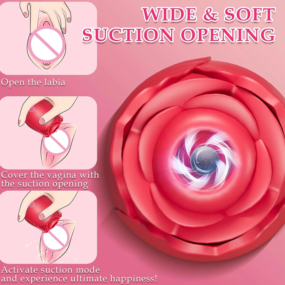 هزاز مص المهبل على شكل وردة ، مصاصة الحلمة ، لعق الجنس عن طريق الفم ، محفز البظر ، سلع حميمية قوية ، ألعاب جنسية للنساء #2
